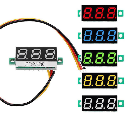 LED Voltmeter Spannung Digital Anzeige 0.28 Zoll 0V-100V - diverse Farben - NEU