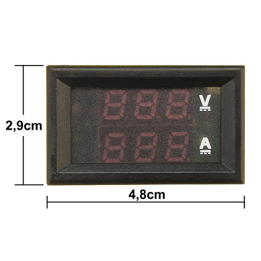 Geekcreit Mini Digital Voltmeter Ammeter DC 100V 10A Blue + Red Dual LED