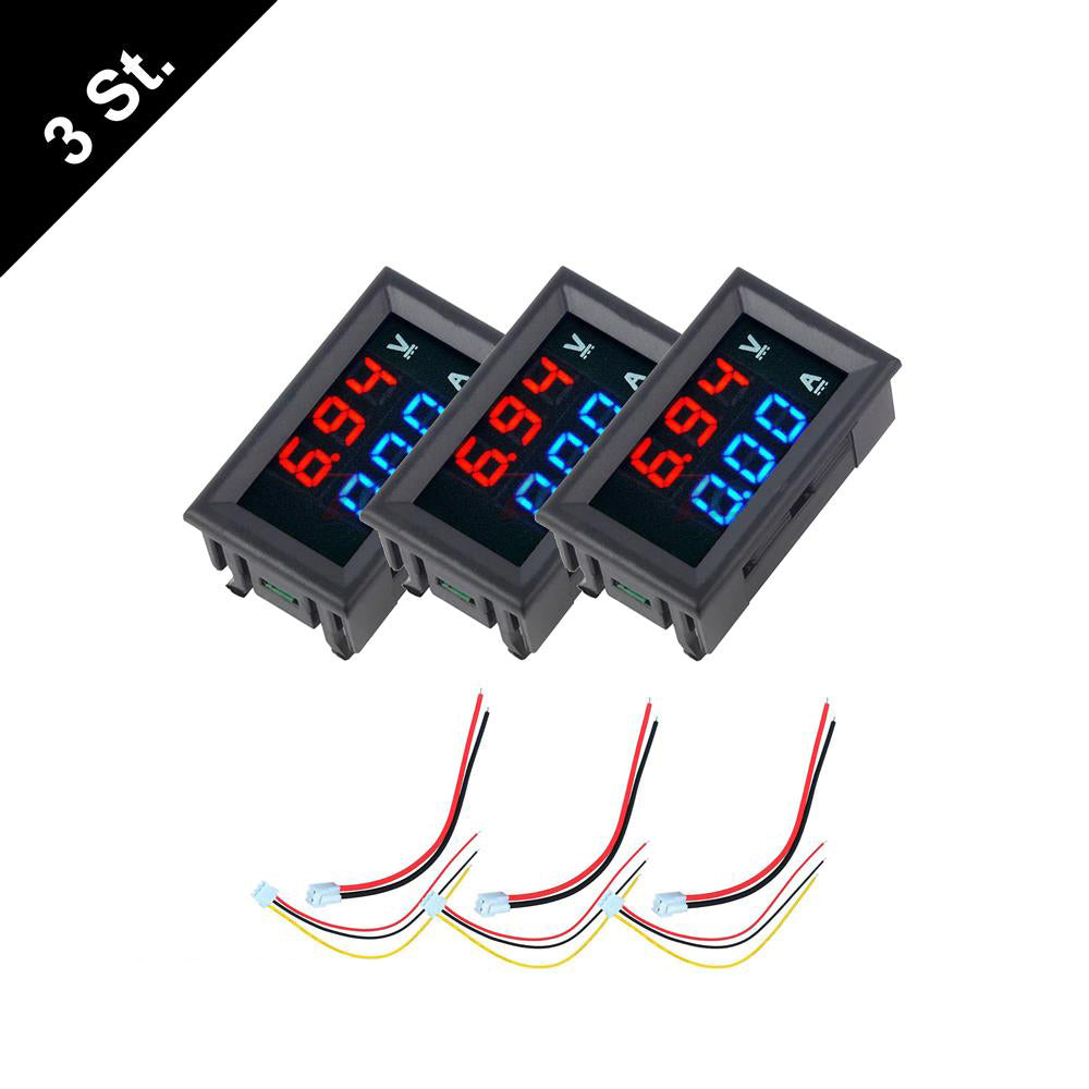 Geekcreit Mini Digital Voltmeter Amperemeter DC 100V 10A Blau + Rot Dual LED