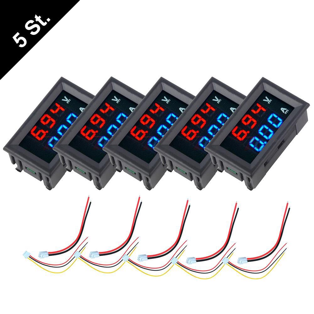 Geekcreit Mini Digital Voltmeter Amperemeter DC 100V 10A Blau + Rot Dual LED