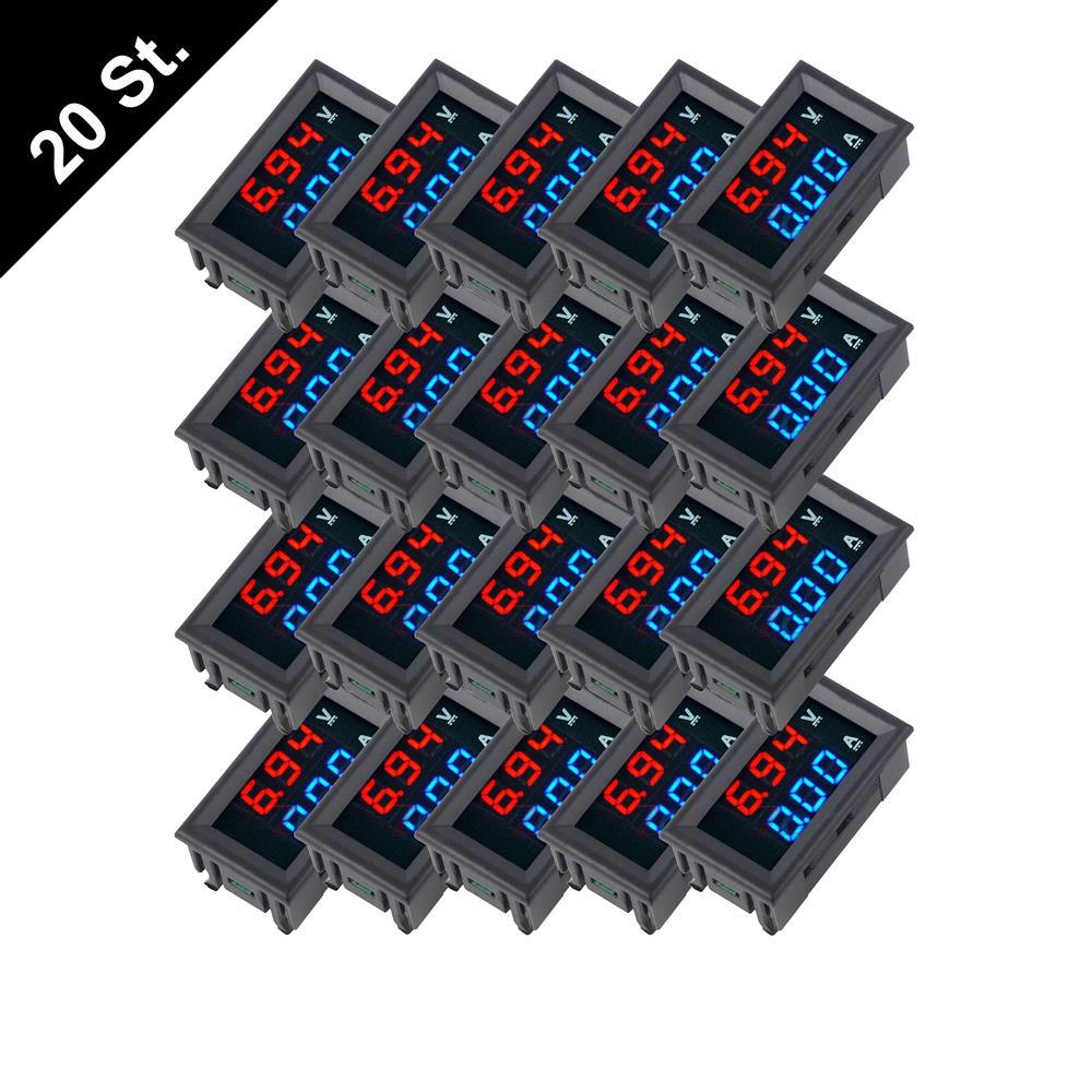 Geekcreit Mini Digital Voltmeter Amperemeter DC 100V 10A Blau + Rot Dual LED