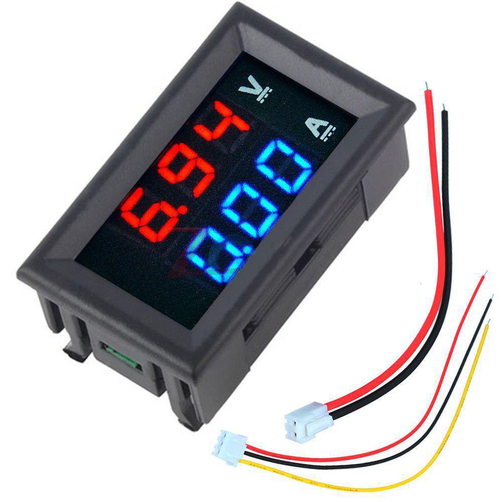 Geekcreit Mini Digital Voltmeter Amperemeter DC 100V 10A Blau + Rot Dual LED