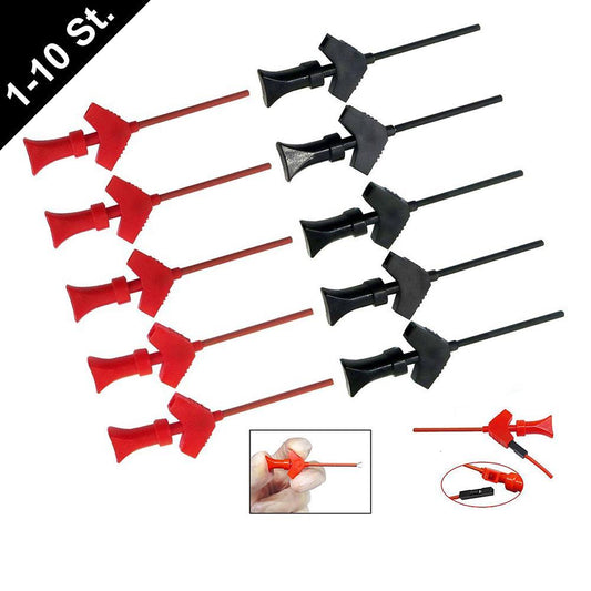 Cleqee SMD IC Test Haken Hook Clip Mini Grabbers Prüfspitze Dupont Rot Schwarz