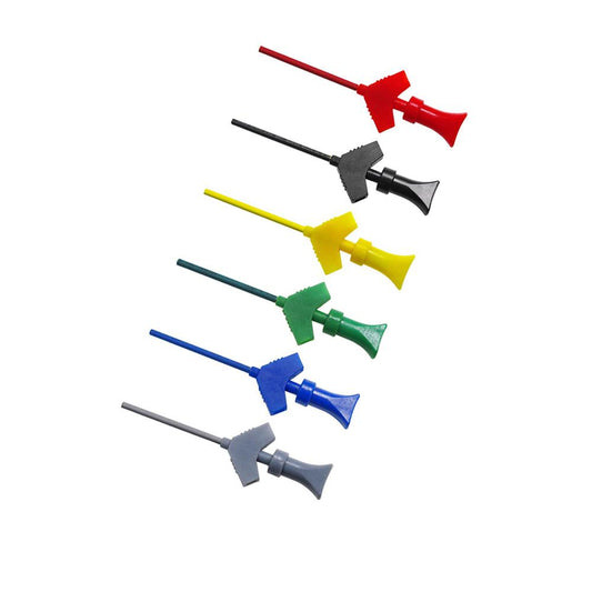 Cleqee 6x Colored SMD IC Test Hook Hook Clip Mini Grabbers Test Tip Dupont