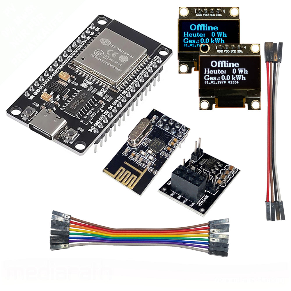 OpenDTU Hoymiles DIY Kit Display SSD1306 + ESP32 + NRF24L01Plus + Socket + Kabel