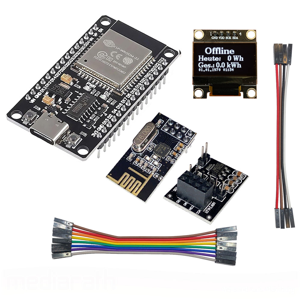 OpenDTU Hoymiles DIY Kit Display SSD1306 + ESP32 + NRF24L01Plus + Socket + Kabel