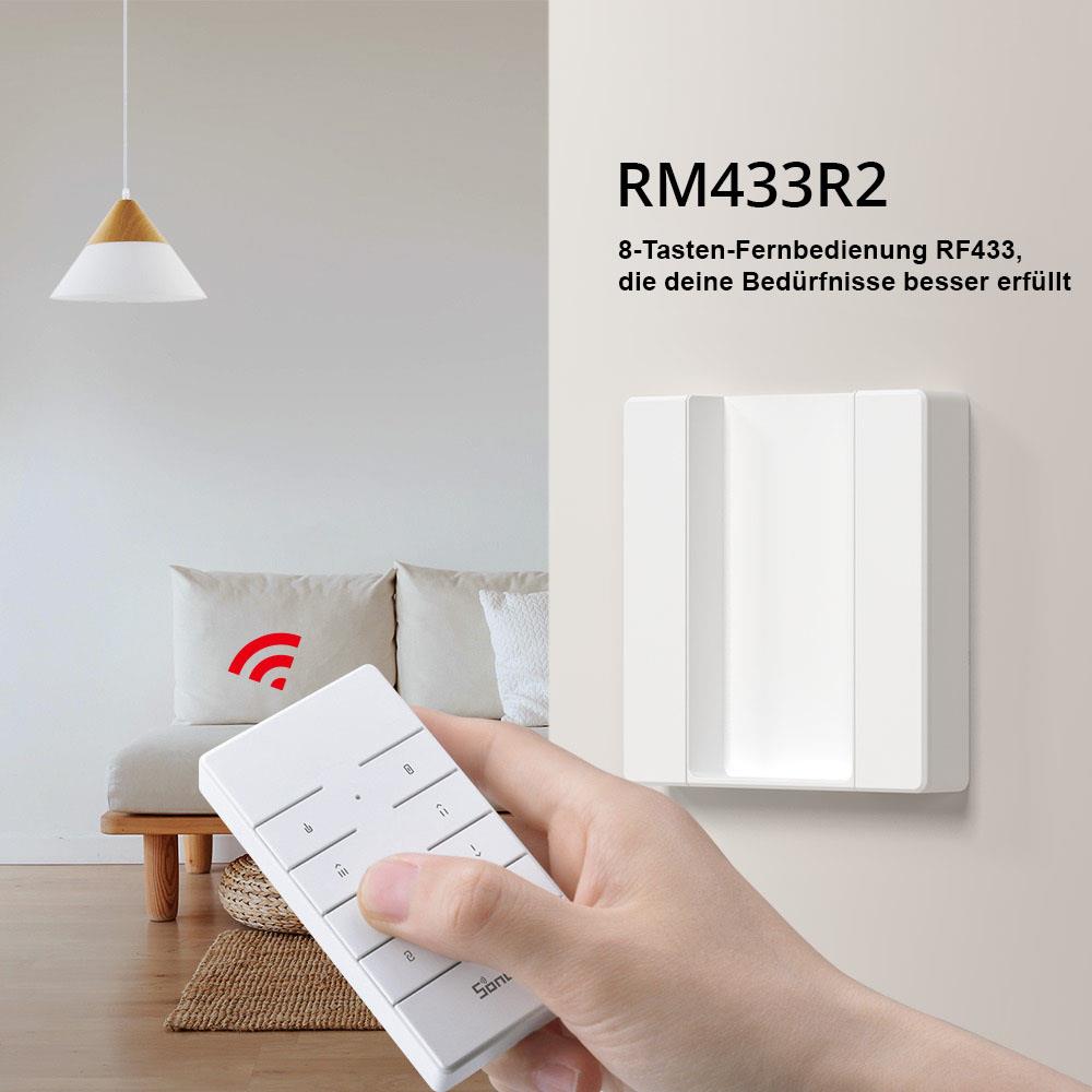 Sonoff RM433R2 + Base 8 Tasten Mehrzweck Fernbedienung RF433Mhz Remote Bridge TX