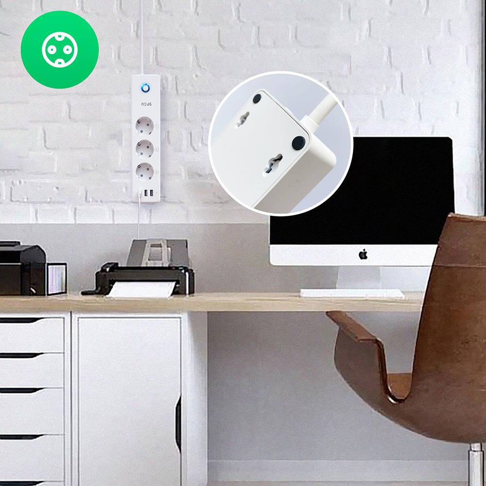Nous A5T 3-fach AC+USB Smart WiFi Steckdosenleiste Verbrauchsmessung Tasmota