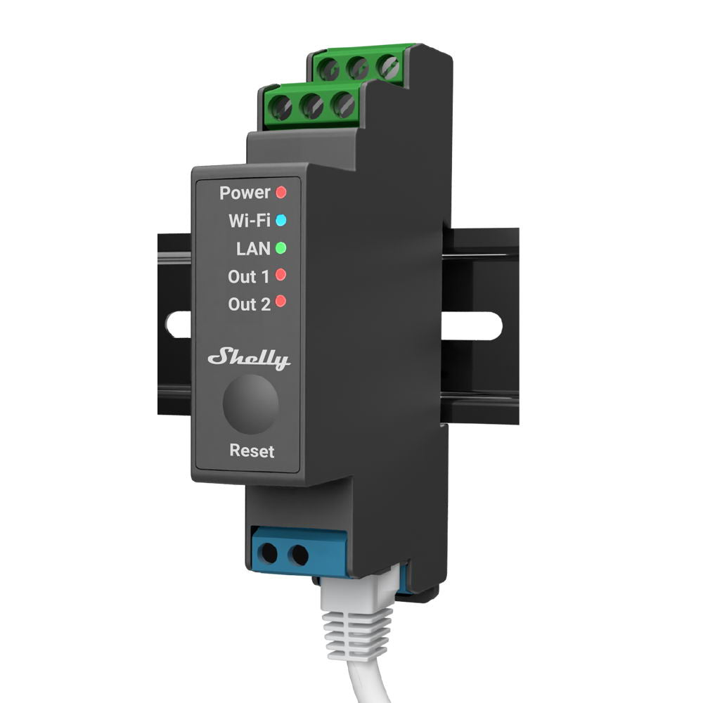 Shelly Pro 2 WiFi LAN 2 channel DIN rail rail relay switching actuator Tasmota 15