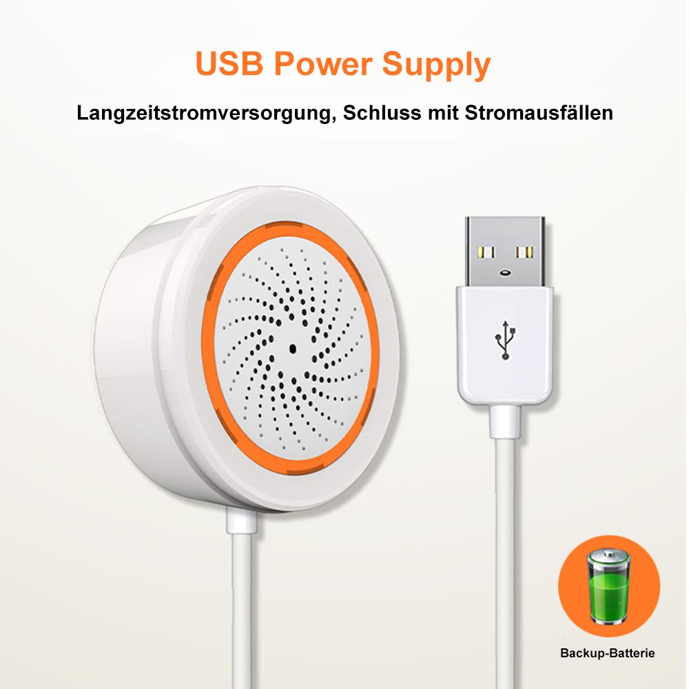 NEO NAS-AB02B ZigBee 3.0 Smart Alarm Sirene 90 dB, TUYA, ZIGBEE2MQTT, ZHA