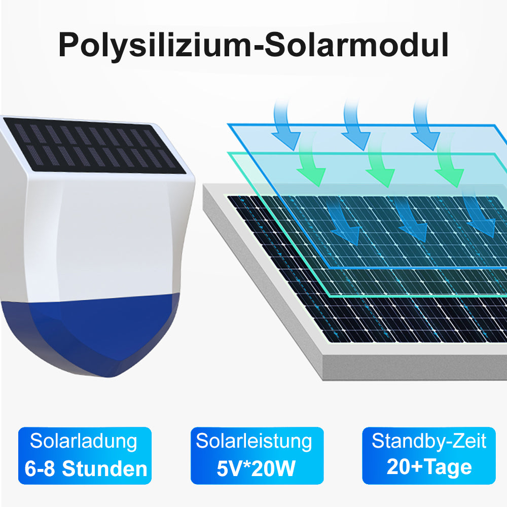 NEO NAS-AB06B ZigBee 3.0 Outdoor Solar Smart Alarm Sirene IPX5 95dB, Z2MQTT, ZHA
