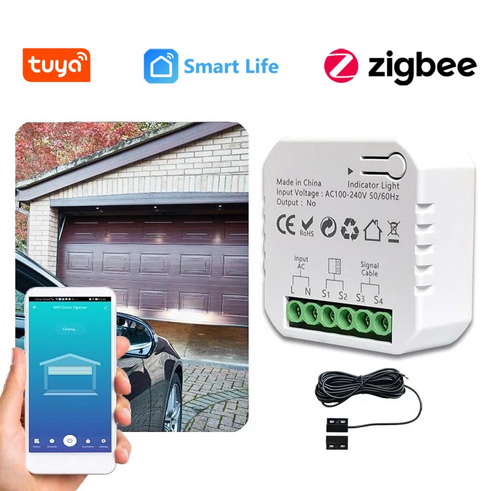 Tuya Zigbee Smart Garage Door Opener Door Opener Contact with Sensor Alexa Google