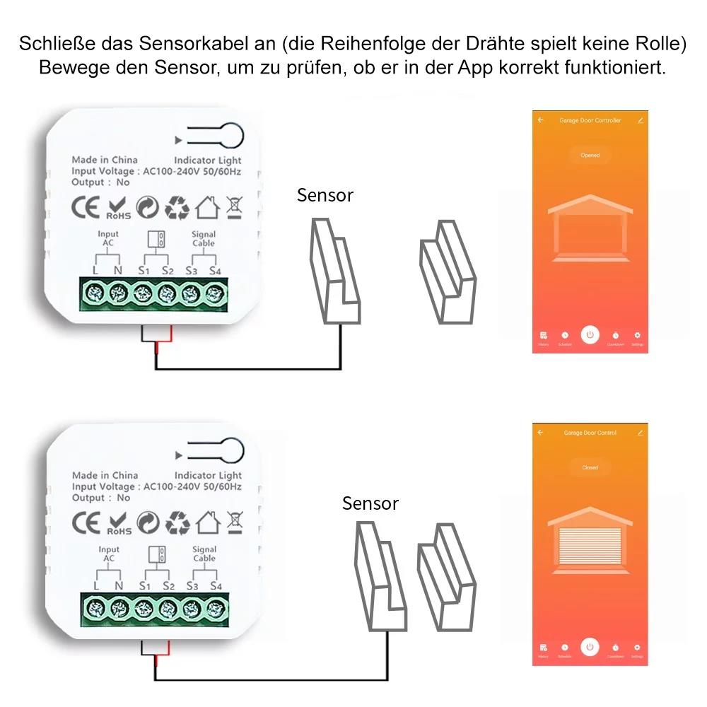 Tuya Zigbee Smart Garage Door Opener Door Opener Contact with Sensor Alexa Google