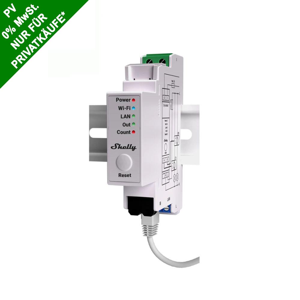 Shelly Pro EM-50 WiFi relay electricity meter 2x 50A + 2 terminals measuring function PV