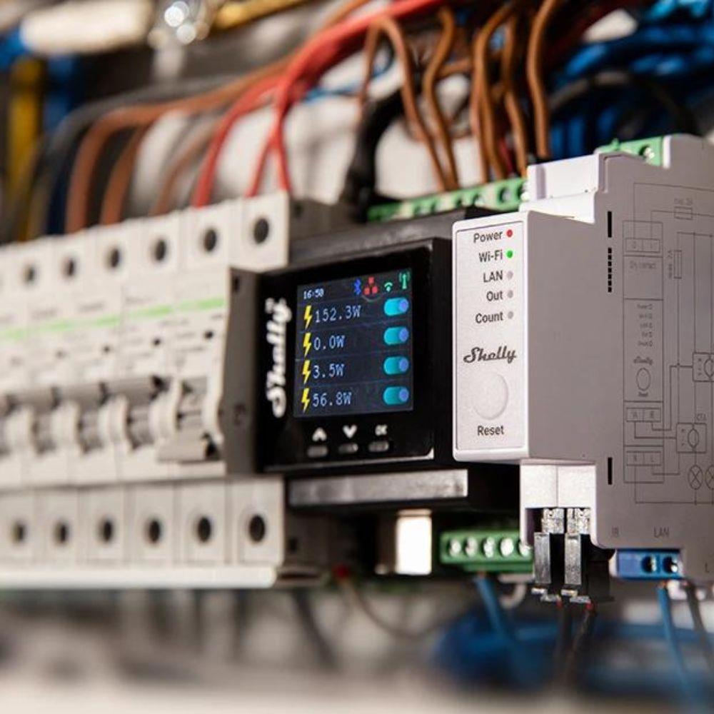 Shelly Pro EM-50 WiFi relay electricity meter 1-phase 2x 50A + 2 terminals measuring function