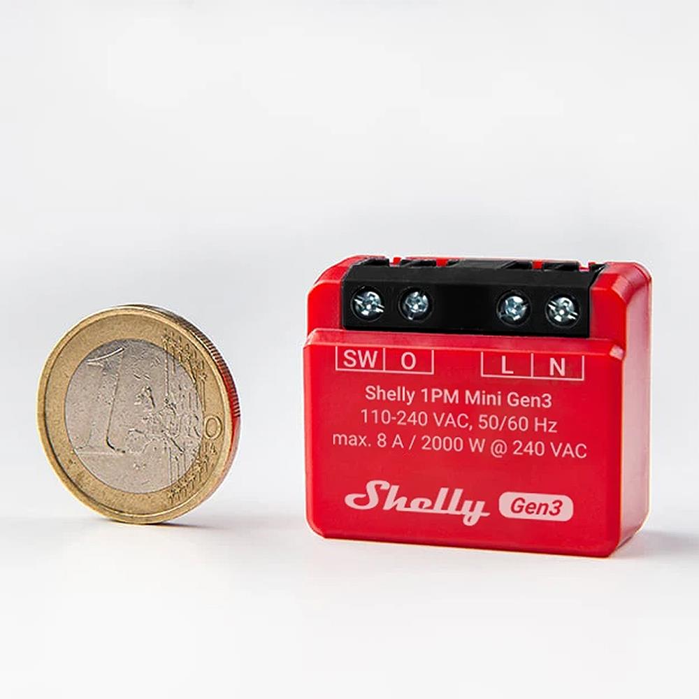 Shelly Plus 1PM Mini Gen3 8A AC ESP32 WiFi Relais Energiemessung Tasmota 15