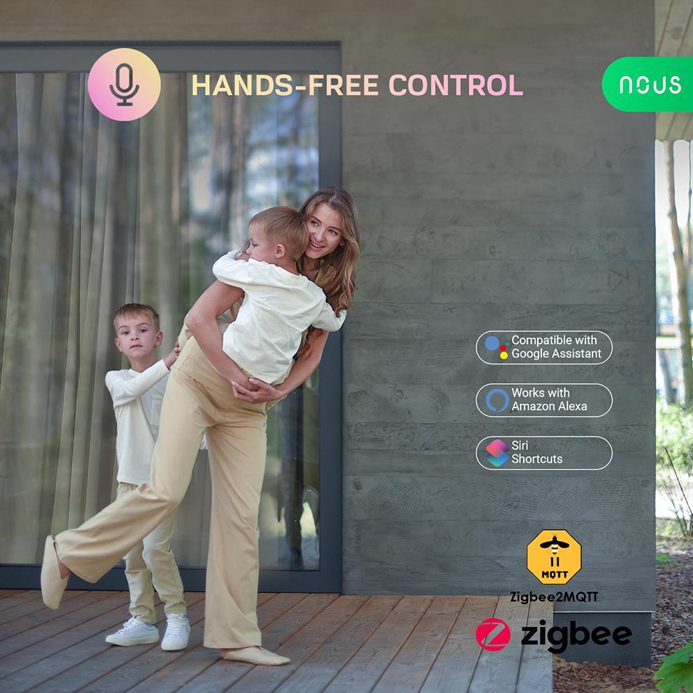 Nous A4Z ZigBee 3.0 IP44 Dual Outdoor Smart Socket 16A Power Consumption Measurement