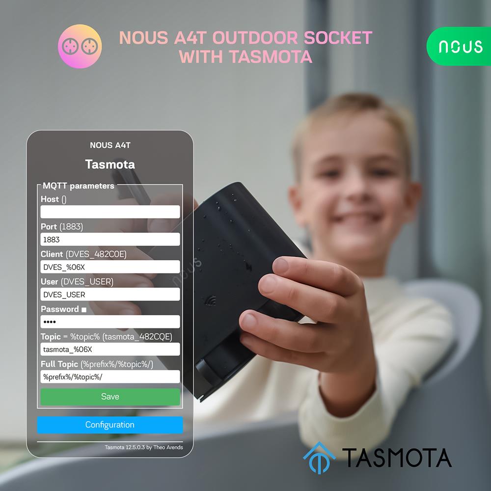 Nous A4T WiFi IP44 Dual Outdoor Smart Socket 16A Power Consumption Meter Tasmota