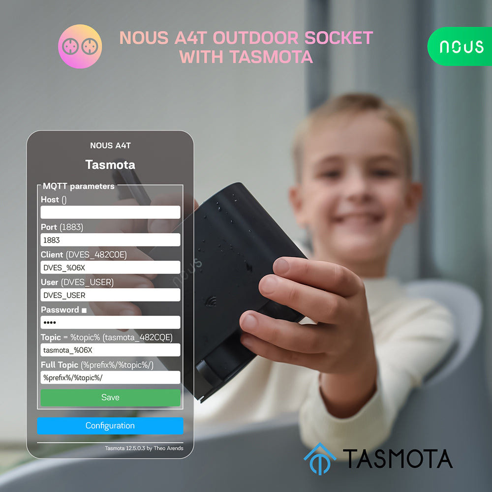 Nous A4T WiFi IP44 Dual Outdoor Smart Socket 16A Power Consumption Meter Tasmota