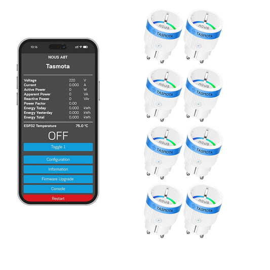 8X Nous A8T 10A WiFi Matter Smart Socket Electricity Meter Tasmota - opt. calibrated