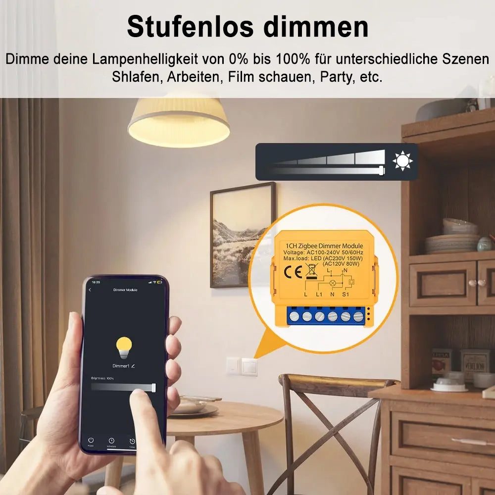 Avatto ZDMS16-1 ZigBee 3.0 1 Kanal 1CH Smart Lichtschalter Dimmer Modul TUYA