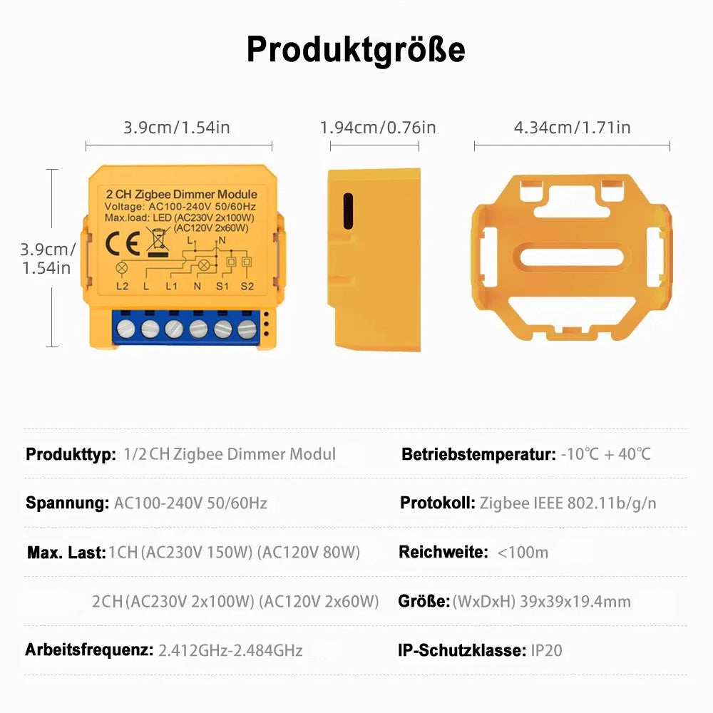Avatto ZDMS16-2 ZigBee 3.0 2 Channel 2CH Smart Light Switch Dimmer Module TUYA