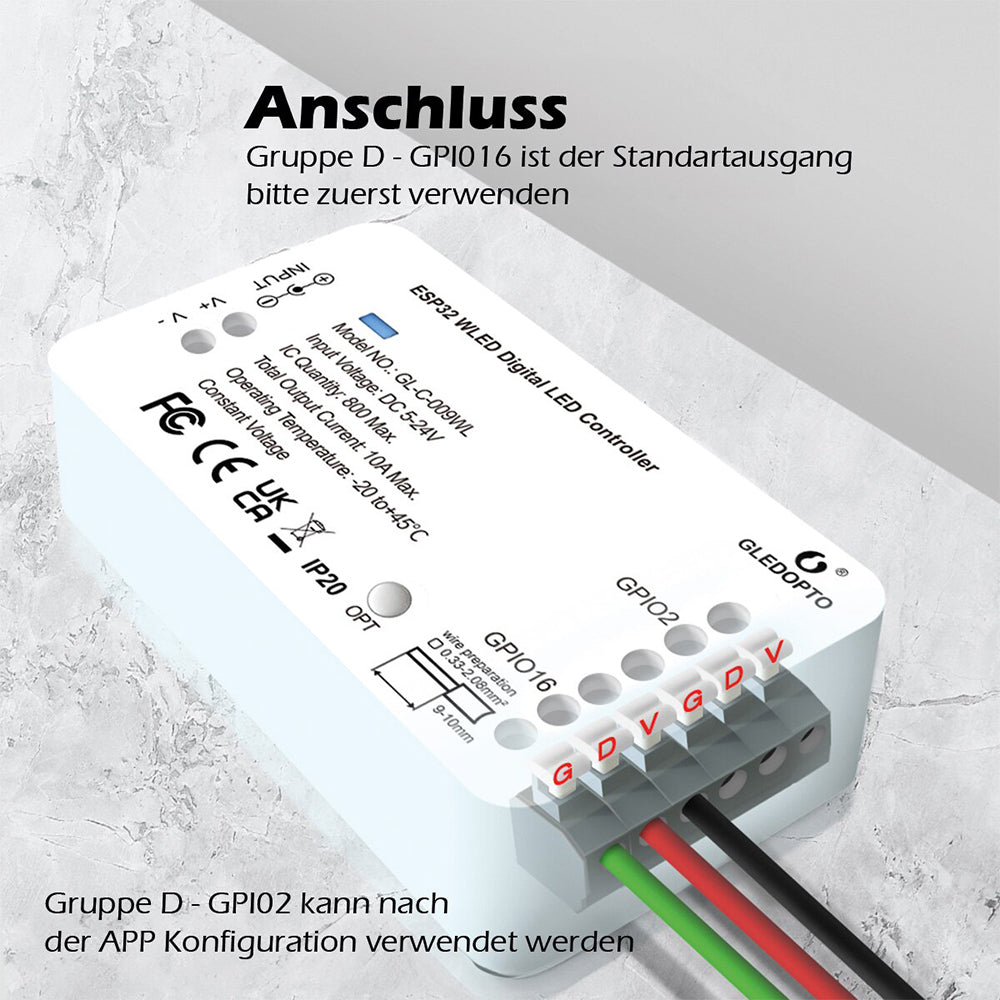 Gledopto GL-C-010WL 5V-24V Smart WiFi WLED LED Strip Controller Microphone