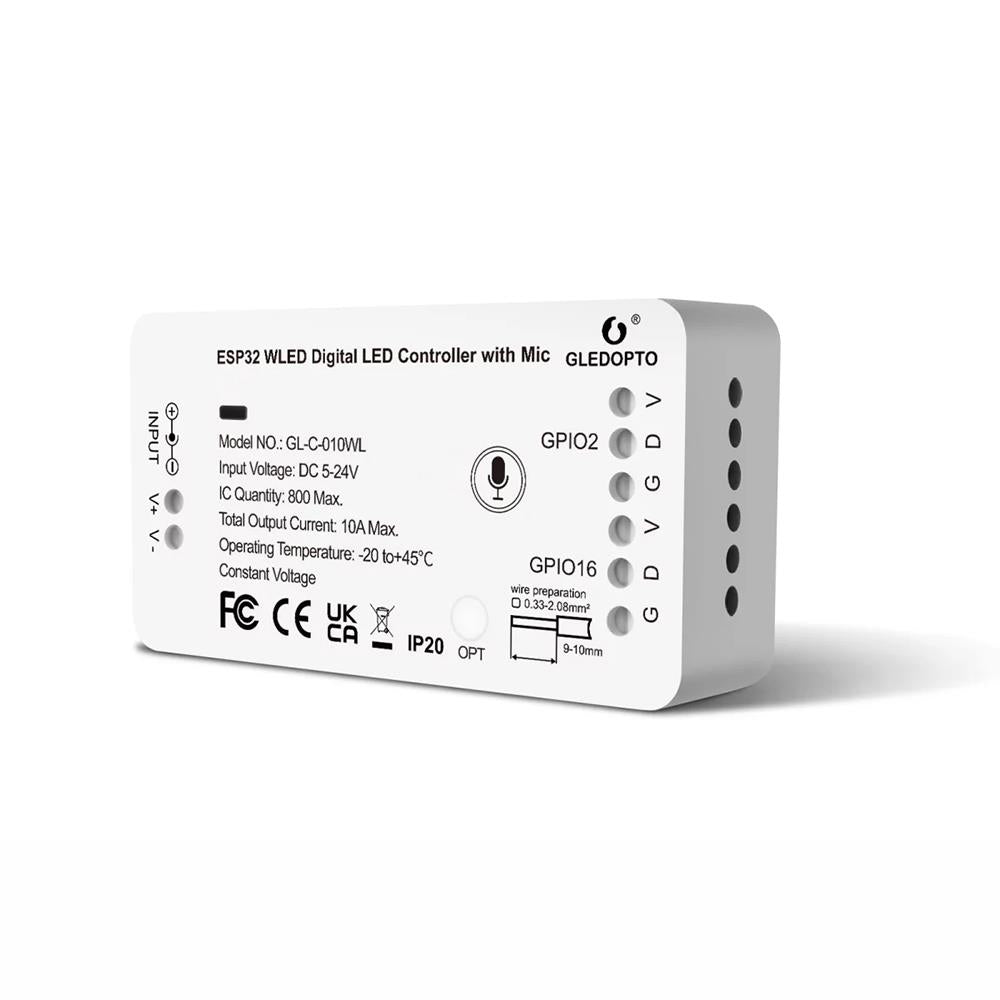 Gledopto GL-C-010WL 5V-24V Smart WiFi WLED LED Strip Controller Microphone