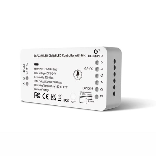 Gledopto GL-C-010WL 5V-24V Smart WiFi WLED LED Strip Controller Microphone