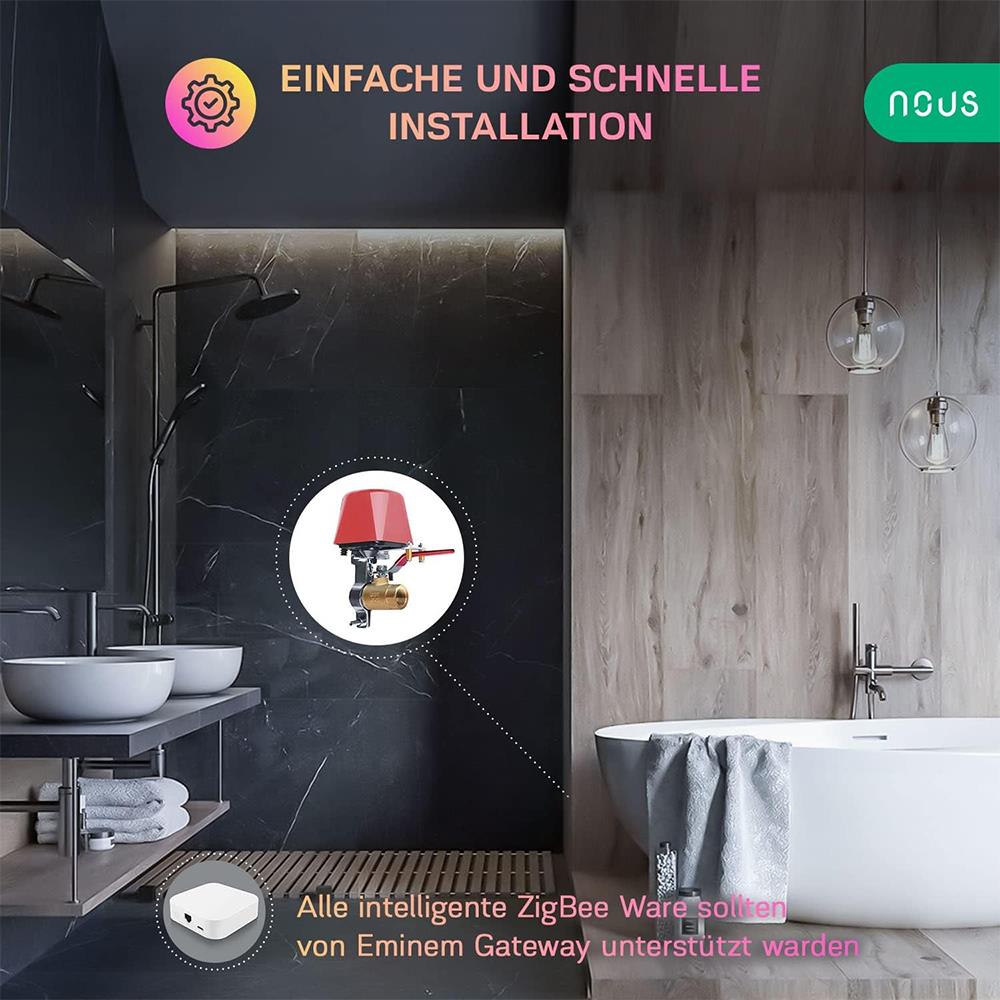 Nous LZ3 Zigbee 3.0 Smart Valve Timer Ventilsteuerung Bewässerung Zigbee2MQTT