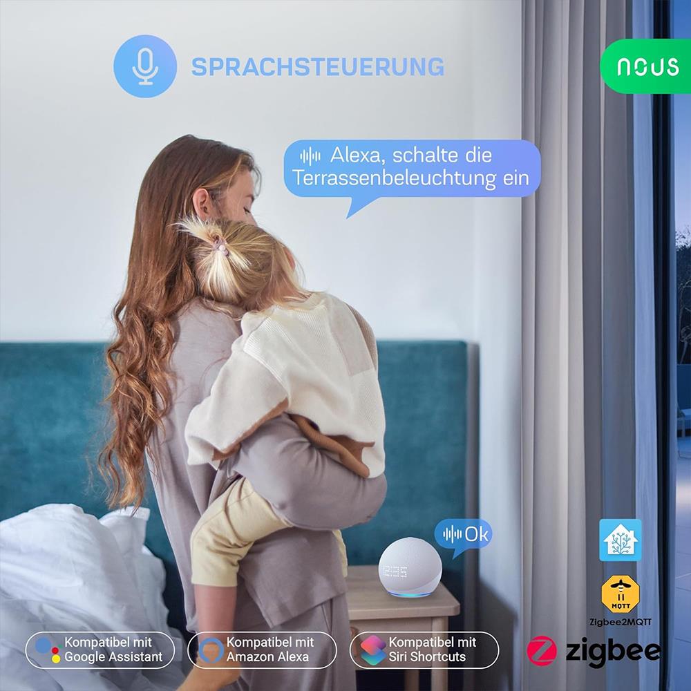 Nous A6Z Zigbee IP44 Outdoor Smart Socket 16A Consumption Measurement ZHA 2MQTT