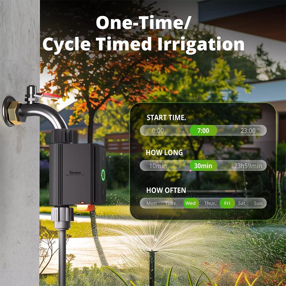 Sonoff SWV-BSP Zigbee Smart Irrigation System Water Valve ZHA 2MQTT