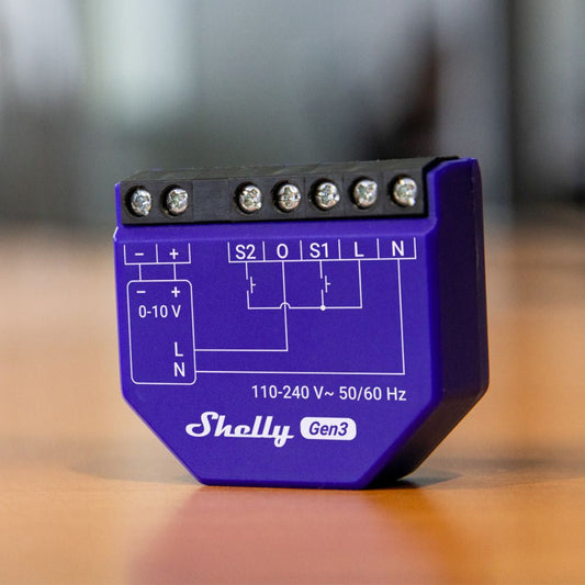 Shelly Plus Dimmer 0/1-10V PM Gen3 ESP32 Wi-Fi Bluetooth Smart Controller
