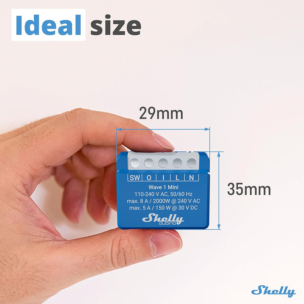 Shelly Wave 1 MINI 1 Channel Smart Switch 8A 240V AC 5A 30V DC Z-WAVE