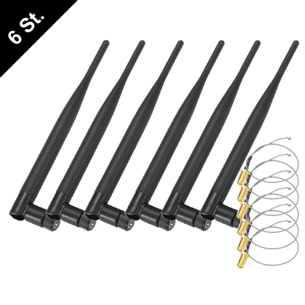6dBi ANTENNA + cable RP-SMA U-FL 2.4G 5Ghz WLAN dual band Fritz!Box Speedport NEW