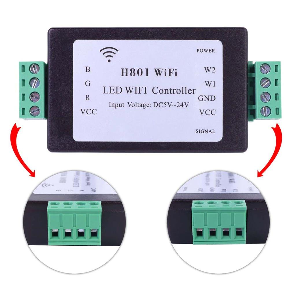 H801 ESP8266 LED WiFi RGBWW Controller für LED Stripes DC 5-24V Tasmota 15