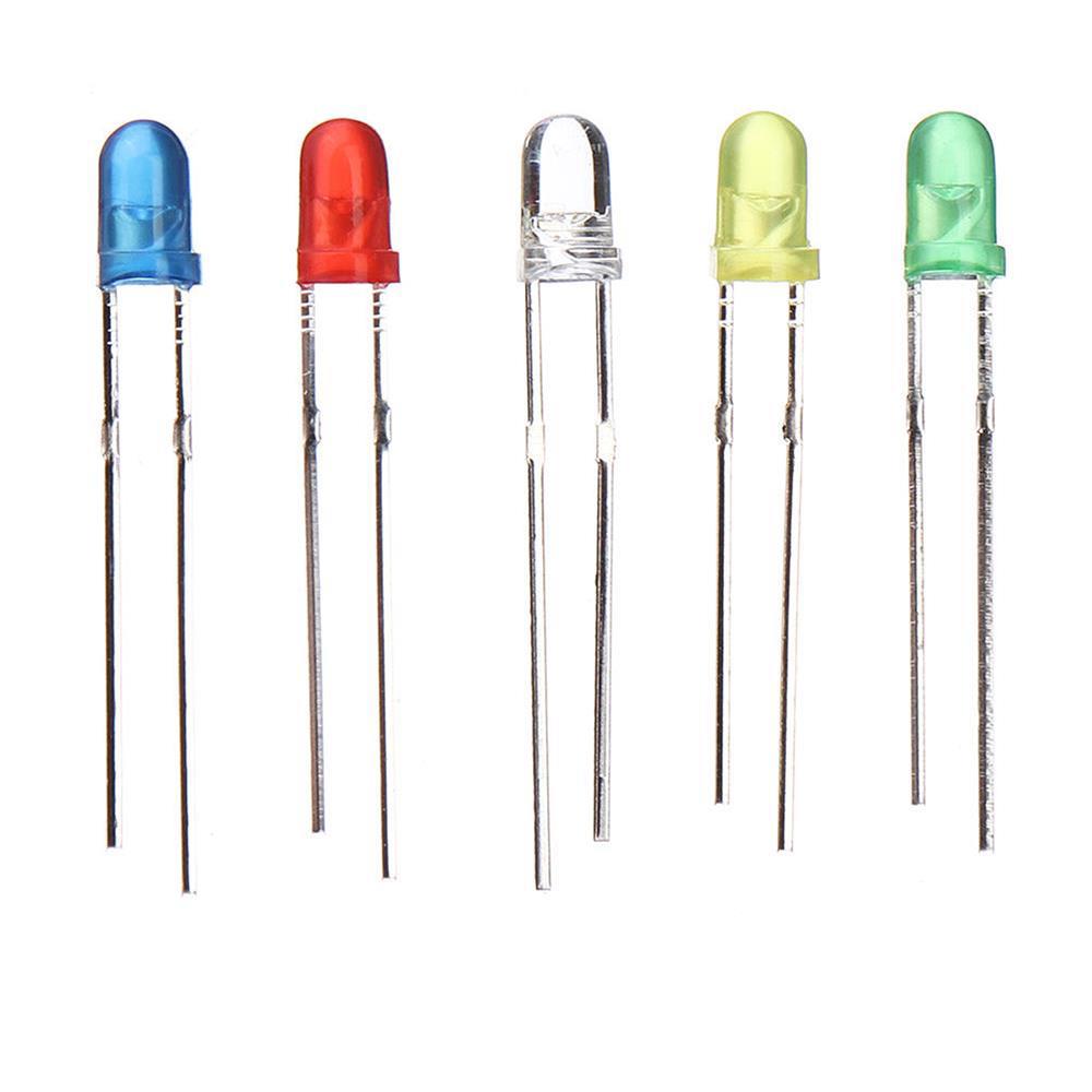 LED Diodes Light 5 Colors Red Green Blue White Yellow 20mA 3mm/5mm for Arduino DIY