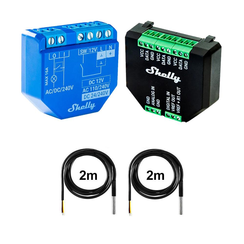 Shelly Plus 1 16A DC-AC Smart WiFi Relais opt. Plus Addon & DS18B20 Temp Sensor