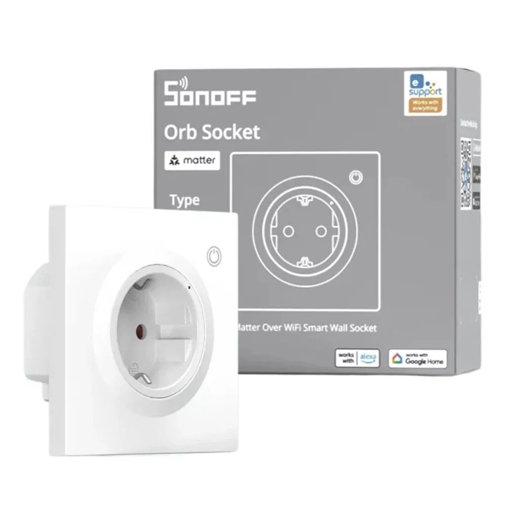 SONOFF WS01TPF-E Orb Socket Matter Wall Socket 16A Energy Monitoring – White