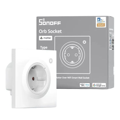 SONOFF WS01TPF-E Orb Socket Matter Wall Socket 16A Energy Monitoring – White