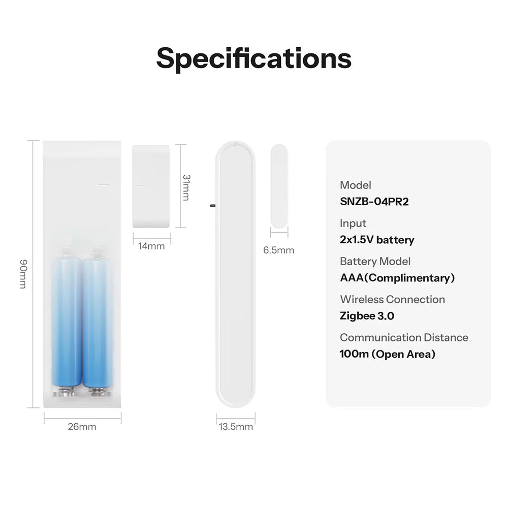 SONOFF SenseGuard DW Gen2 Zigbee Smart Door/Window Sensor SNZB-04PR2