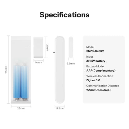 SONOFF SenseGuard DW Gen2 Zigbee Smart Door/Window Sensor SNZB-04PR2