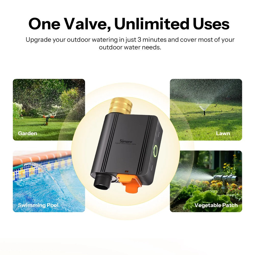 SONOFF SWV-ZFE Zigbee Smart Irrigation System Water Valve ZHA Zigbee2MQTT