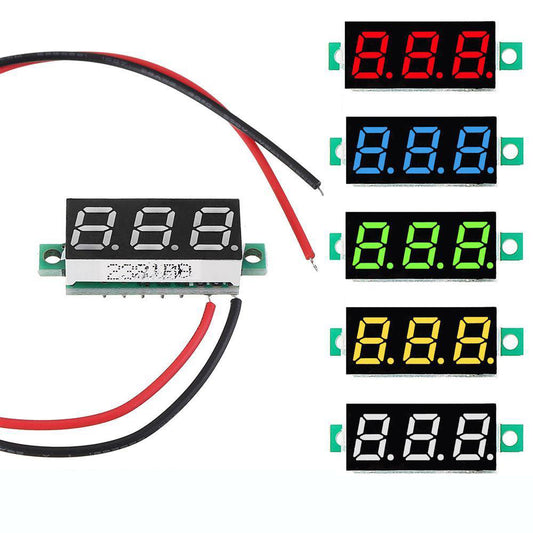 LED Voltmeter Spannung Digital Anzeige 0.28 Zoll 2,5V-30V - diverse Farben - NEU