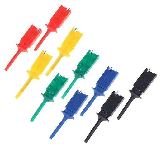 10x Colorful Test Hook Clip Mini Grabbers SMD Logic IC Test Probe Dupont