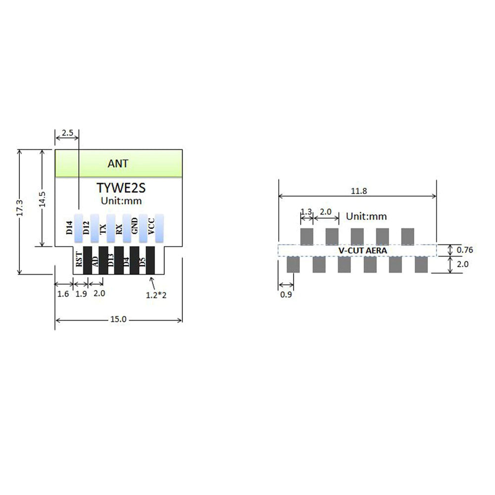 ESP-02S TYWE2S ESP8285 ESP8266 WiFi Module Arduino IDE Serial Board Tasmota 15