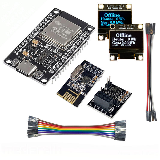 OpenDTU Hoymiles DIY Kit Display SSD1306 + ESP32 + NRF24L01Plus + Socket + Cable