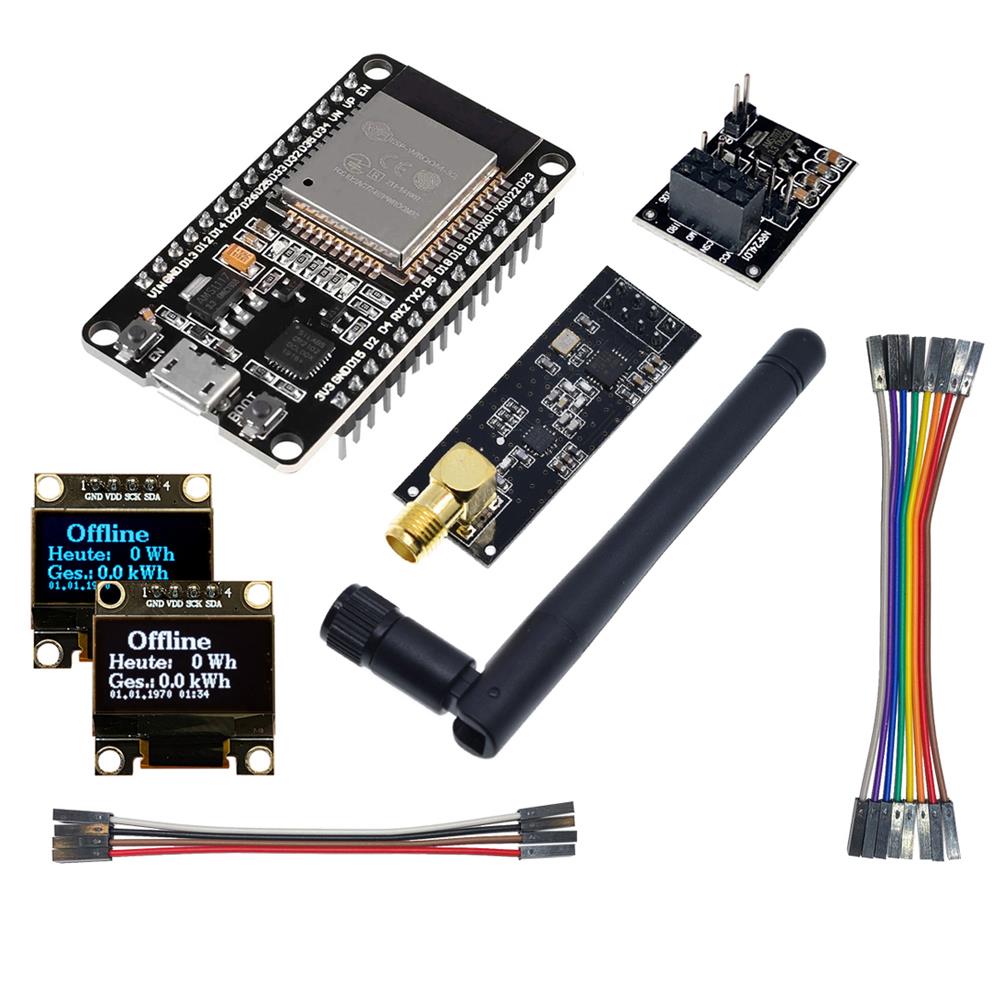 Opendtu Hoymiles DIY Kit Display SSD1306 ESP32 NRF24L01+ Antenne Socket Kabel