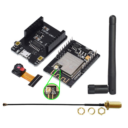 ESP32-CAM WiFi camera OV2640 USB Tasmota 13 opt. ESP32-CAM-MB & 3dbi antenna 