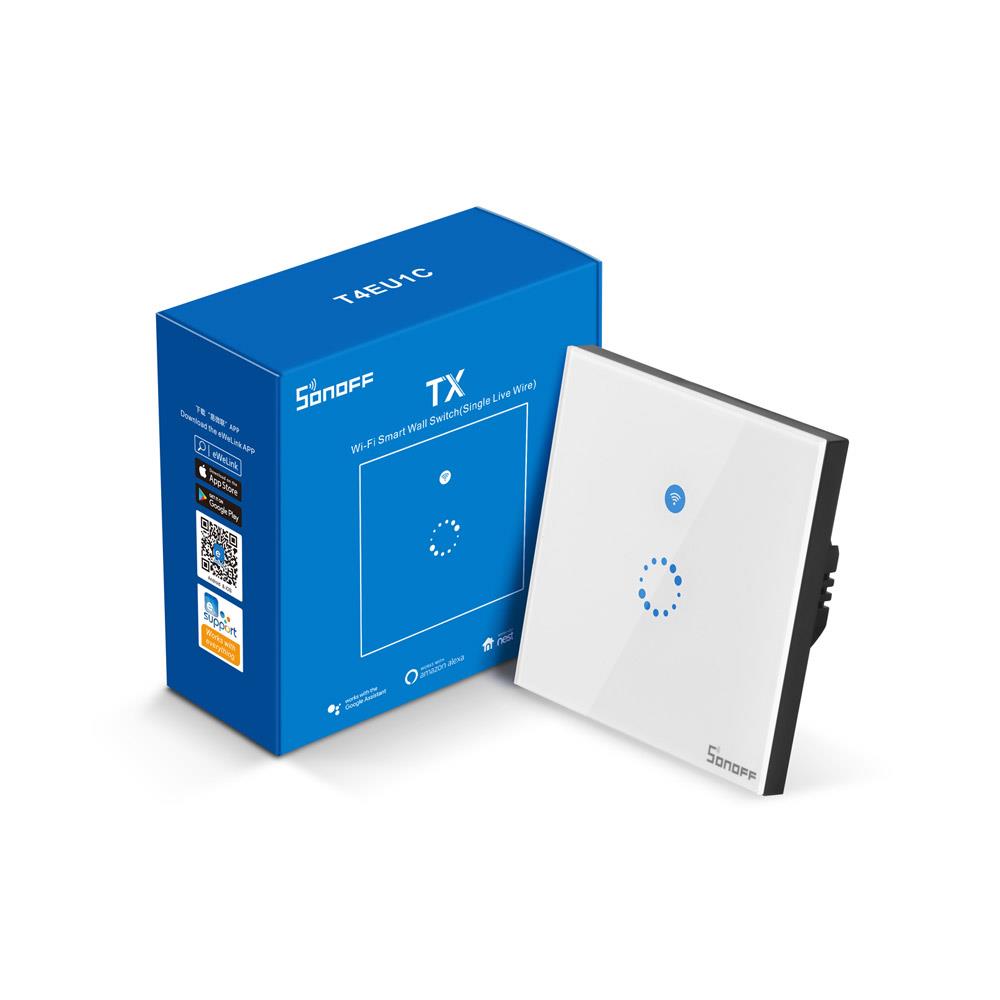 SONOFF TX-T4EU1C WiFi Ein-Draht Smart Wandschalter - Tasmota 13 Alexa ioBroker